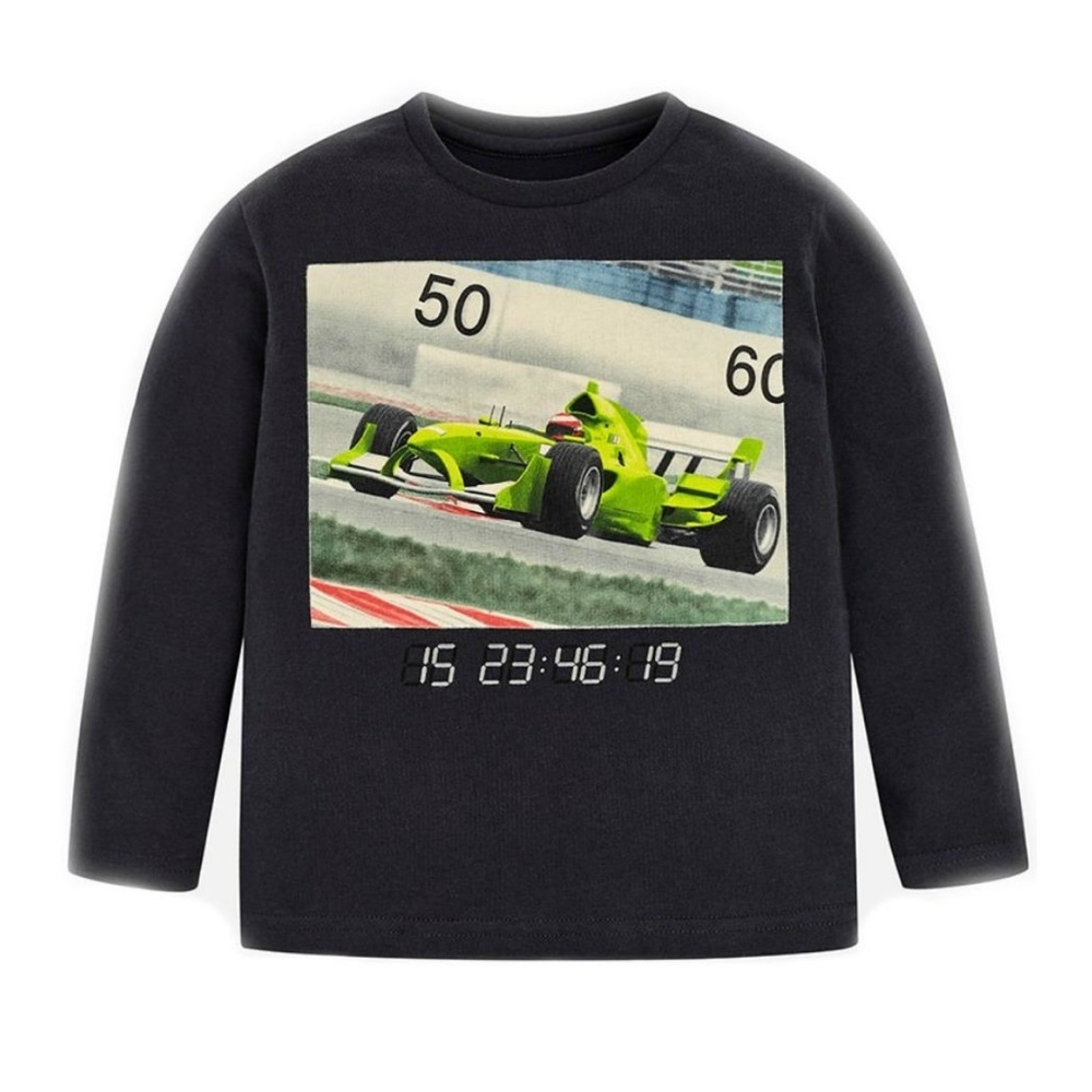 Mayoral Black Long-Sleeve Racing Shirt - 2T